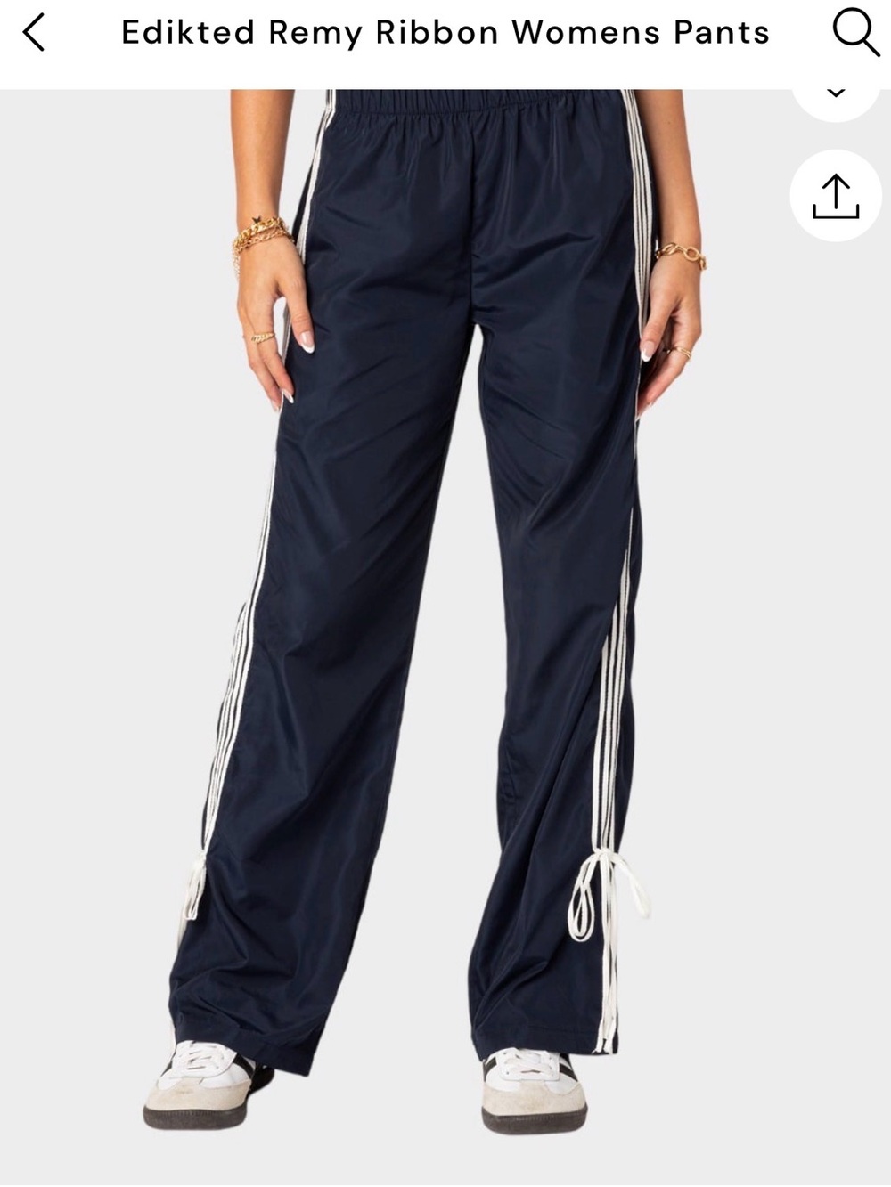 Edikted REMY RIBBON Track Pants with White Side Stripes SIZE SMALL